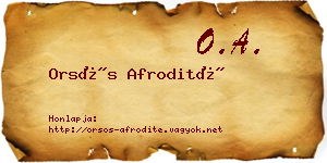 Orsós Afrodité névjegykártya