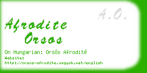 afrodite orsos business card