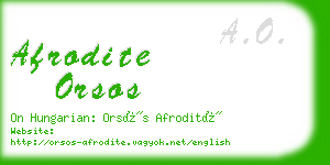 afrodite orsos business card